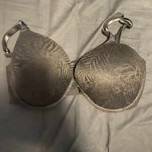 Black lace criss cross Victoria secret pink bra